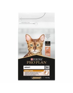 Сухой корм ПРО ПЛАН для взрослых кошек для здоровья кожи и красоты шерсти с лососем Pro plan