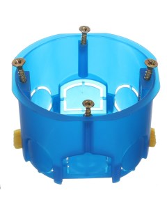 Коробка установочная пластик скрытая диаметр 68х45 мм для гипсокартона пластиковые лапки синяя IP20  Tdm еlectric