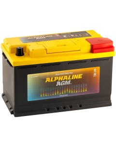 Автомобильный аккумулятор AGM 80 Ач обратная полярность L4 Alphaline