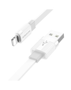 Дата кабель USB 2 4A BX89 для Lightning 8 pin White Grey Borofone