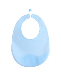 Нагрудник детский силиконовый с карманом цвет голубой Nobrand