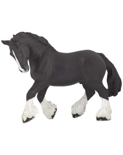 Игровая фигурка Шайрская черная лошадь жеребец Papo