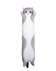 Мягкая игрушка подушка котик батон длинный кот серый 110 см Мармелаш