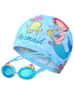 Набор детский Русалка шапочка очки для плавания мешок Onlitop