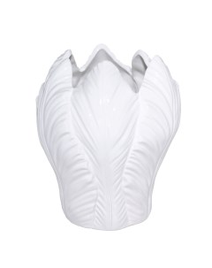 Ваза для цветов 21 см керамика белая Тюльпан Tulip Kuchenland