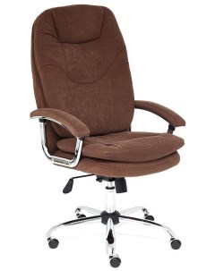 Кресло руководителя SOFTY LUX Flock флок коричневый Империя стульев