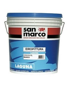 Краска акриловая для внутренних и наружных работ матовая Laguna bianko белая 4 л San marco