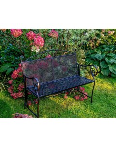 Кованая садовая скамейка БОРДЬЕ тёмно коричневая 105х50х93 см Boltze