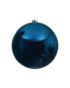 Пластиковый шар глянцевый цвет синий 200 мм Winter deco