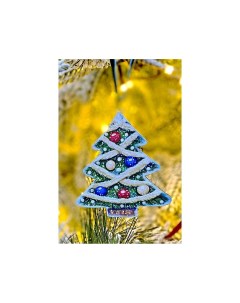 Елочная игрушка Новогоднее Деревце 10 см дерево подвеска Манузинъ
