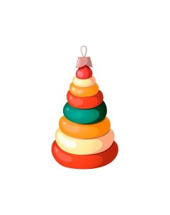 Деревянная елочная игрушка Пирамидка Краски детства 10 см Манузинъ