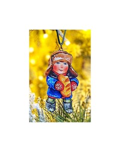 Елочная игрушка Мальчик с батоном Зимние Каникулы 10 см дерево подвеска Манузинъ