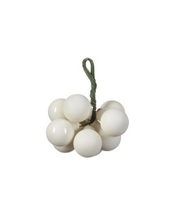 ГРОЗДЬ стеклянных эмалевых и матовых шариков 10 шаров по 20 мм цвет белый Winter deco
