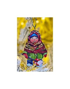 Елочная игрушка Девочка с лопаткой Зимние Каникулы 10 см дерево подвеска Манузинъ