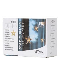 Гирлянда занавес Star Curtain Звезды внутренняя 180 х 40 см 20 минилампочек Star trading