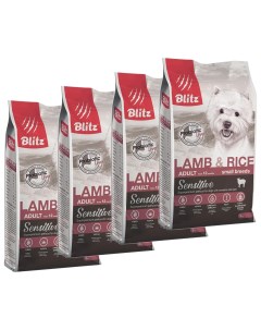 Сухой корм для собак Sensitive с ягненком и рисом 4 шт по 2 кг Blitz