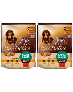 Сухой корм для собак Duo Delice Small Mini Adult говядина и рис 2 шт по 700 г Pro plan