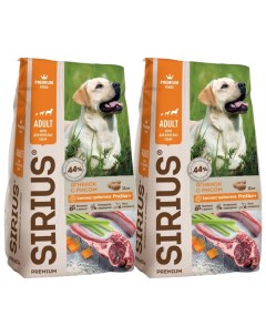 Сухой корм для собак Adult с ягненком и рисом 2 шт по 15 кг Сириус