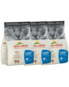Сухой корм для кошек Adult Cat Sterilised с говядиной и рисом 3 шт по 2 кг Almo nature