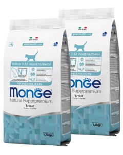 Сухой корм для котят Speciality Monoprotein монобелковый с форелью 2 шт по 1 5 кг Monge