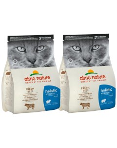 Сухой корм для кошек Adult Cat Sterilised с говядиной и рисом 2 шт по 2 кг Almo nature