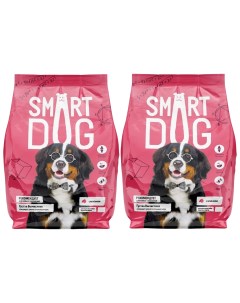 Сухой корм для собак для крупных пород с ягненком 2 шт по 12 кг Smart dog