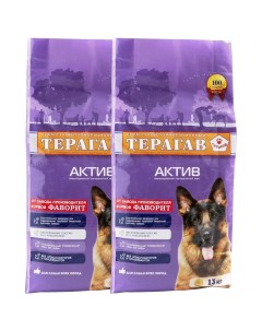 Сухой корм для собак Актив для активных 2 шт по 13 кг Терагав