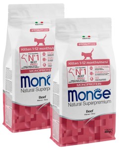 Сухой корм для котят Speciality Monoprotein монобелковый с говядиной 2 шт по 0 4 кг Monge