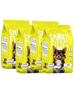 Сухой корм для взрослых собак всех пород с курицей и рисом 4 шт по 3 кг Smart dog