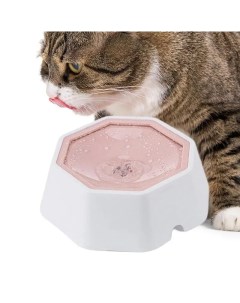 Миска непроливайка для кошек и собак розовая пластик 1 5 л Nobrand