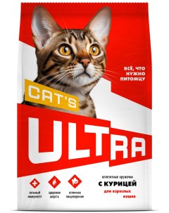Сухой корм для кошек полнорационный для взроcлых всех пород с курицей 3 кг Ultra