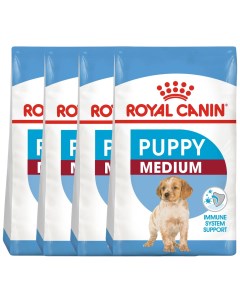 Сухой корм для щенков MEDIUM PUPPY для средних пород 4шт по 3кг Royal canin