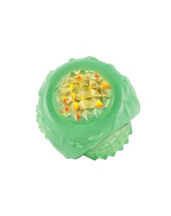 Игрушка для собак Многофактурный мячик с пупырышками зелёный резина 8 см Pet universe