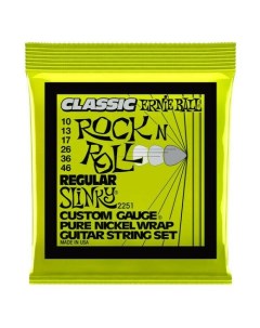 Струны для электрогитары 2251 Classic Rock n Roll Pure Nickel Slinky Regular 10 Ernie ball
