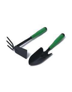 Набор садового инструмента 2 предмета мотыжка совок длина 35 см пластиковые ручки Greengo