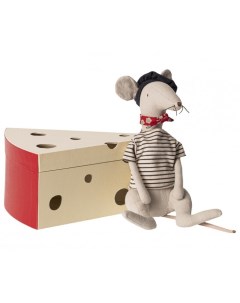 Мягкая игрушка Крыса в сырной коробке 25 см Maileg