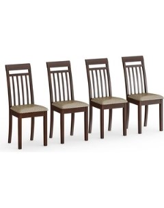 Четыре стула Гольф 11 разборных цвет орех обивка ткань атина коричневая 1028330 Мебель-24