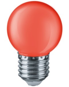 Лампа светодиодная NLL G45 1 230 R E27 декоративная 1Вт 220 240В К лм E27 45х69мм шар красный 71827 Navigator