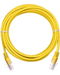 Кабель патч корд U UTP 5e кат 10м EC PC4UD55B BC PVC 100 YL 5 2хRJ45 8P8C 26AWG 7x0 16 мм чистая мед Netlan