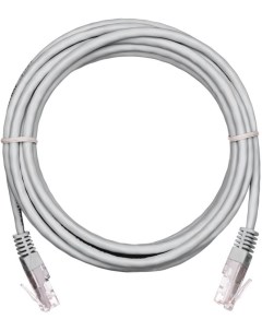 Кабель патч корд U UTP 5e кат 5м EC PC4UE55B BC PVC 050 GY 10 2хRJ45 8P8C 26AWG 7x0 16 мм чистая мед Netlan