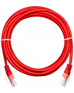 Кабель патч корд U UTP 5e кат 2м EC PC4UD55B BC PVC 020 RD 10 2хRJ45 8P8C 26AWG 7x0 16 мм чистая мед Netlan