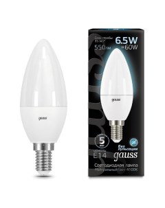 Лампа Gauss Свеча 6 5W 550lm 4100К E14 LED Свеча 6 5W 550lm 4100К E14 LED