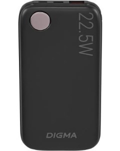 Мобильный аккумулятор DGPF10B 10000mAh QC3 0 PD3 0 22 5W 3A USB A USB C черный DGPF10B22PBK Digma