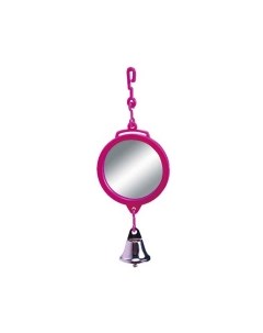 SkyRus Игрушка для птиц Зеркало с колокольчиком розовое 11х8см Skyrus игрушки для птиц