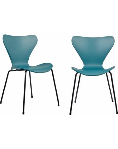 Комплект из 2 х стульев Seven Style голубой с черными ножками FR 0421P Bradex home