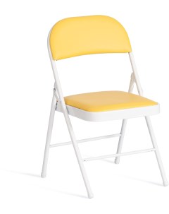 Обеденный стул FOLDER Металл Экокожа Желтый Белый 20233 Tetchair