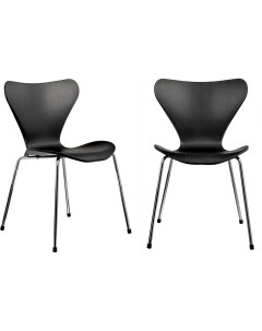 Комплект из 2 х стульев Seven Style черный с хромированными ножками FR 0425P Bradex home