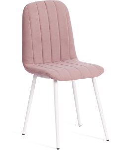 Обеденный стул ARC Велюр Металл Пыльно розовый Белый 19939 Tetchair