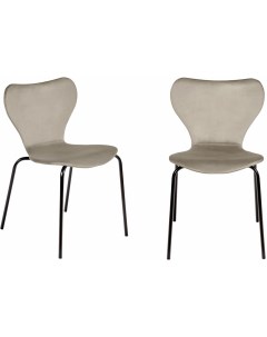 Комплект из 2 х стульев Seven Style латте велюр с черными ножками RF 0253P Bradex home
