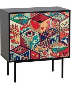 Шкаф Boho Color низкий ОГОГО (арт.599536), (ЛДСП/Черный) Огого обстановочка!